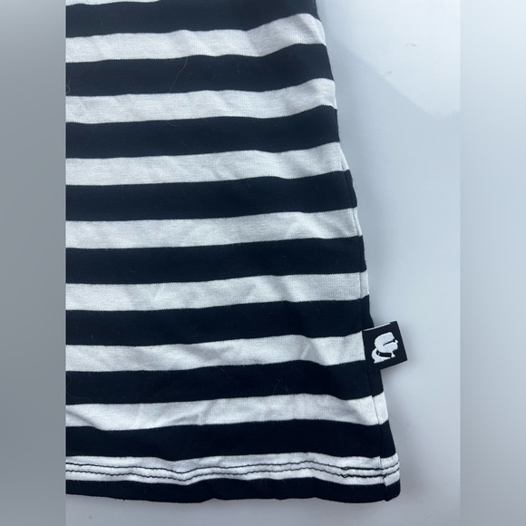 Karl Lagerfeld Paris Stripe Knit Eiffel Tower Short Puff Sleeve Tee S69-24 - Picture 5 of 7